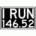Decal: "I RUN 146.52" Rectangle