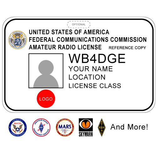 Printed Amateur Radio Badge w/ Photo