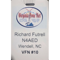 Virginia Fone Net Printed Badge w/ Clip
