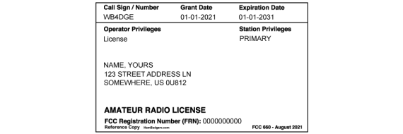 Printed License Badge