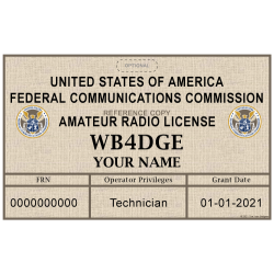 Amateur Radio License Wallet Card